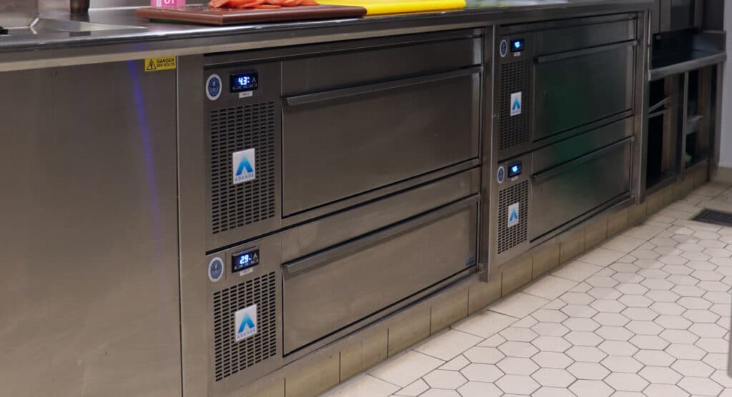 Cassette Refrigerated drawers in commercial kitchen - Adande in crow wood spa