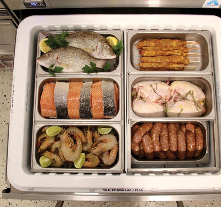 Adande Refrigeration GN pan racks in commercial kitchen